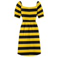 Bee Yellow Black Stripes Casual Dress Stylish Dresses Cute Dress Womens