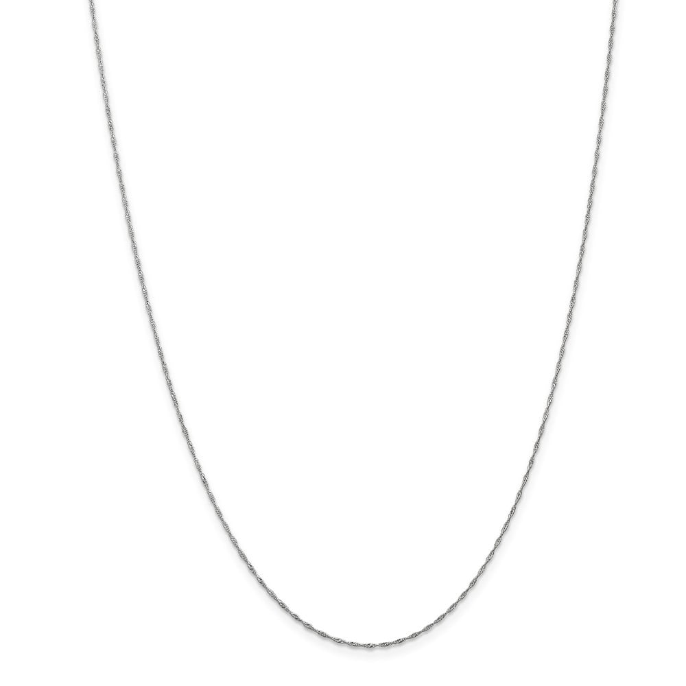 Mia Diamonds 10k White Gold 1mm Polished Cable Chain Necklace