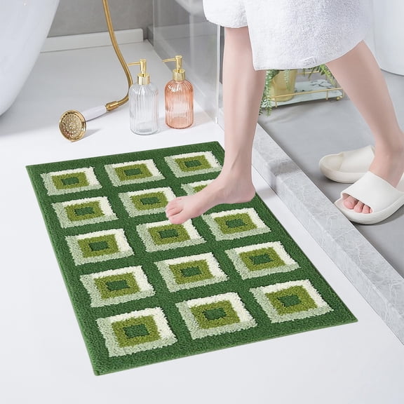 Twfbrm Microfiber Bathroom Rugs, Absorbent Soft Shaggy Rug Floor Mats for Bathtub Sink Toilet,Non-Slip Plush Carpet Floor Mats for Living Room Bedroom Kitchen