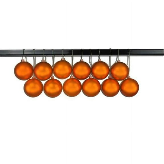 Queens of Christmas ORN-BLKM-60-OR-12PK 2.5 in. Matte Ball Ornament with Wire & UV Coating, Orange - Pack of 12