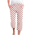 thumbnail image 1 of Pantalones Casuales de Mujer de Impresión Floral Cintura Elástica Suelta, Pantalones de Pierna Ancha Recta con Bolsillos, 1 of 5