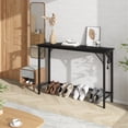 thumbnail image 7 of Narrow Console Table, Gold Sofa Table with Outlets, Behind Couch Table for Living Room, Hallway Table for Entryway-Black, 7 of 7