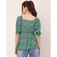thumbnail image 4 of Moomaya Peplum Tops For Women, Printed Rayon Casual Top, 4 of 9