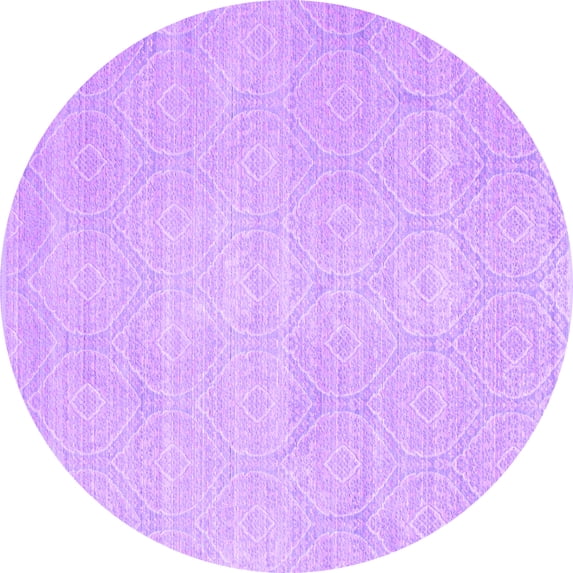 Ahgly Company Indoor Round Abstract Purple Contemporary Area Rugs, 7' Round