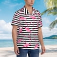 thumbnail image 2 of Lsque Flamingos pattern Hawaiian Shirt for Men, Unisex Summer Beach Casual Short Sleeve Button Down Shirts-3X-Large, 2 of 9