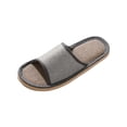 thumbnail image 2 of Summer House Slippers, Breathable Unisex Linen Fabric Slides with Soft Sole, Lightweight for Indoor, Patio, Guest Use, and Eco-Conscious Living Dark Gray 42, 2 of 4