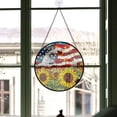 thumbnail image 3 of Top Christmas Gifts - America Flag US Flag Sunflower Christmas Stained Glass Hanging Ornament - Heirloom Holiday Tree Decor, Xmas Gift for Family & Friends, Keepsake 2025, 3 of 3