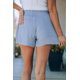 thumbnail image 1 of ABPHQTO Shorts de cintura alta con fruncido azul cielo para mujer, 1 of 5