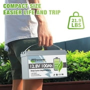 12V 100Ah LiFePO4 Lithium Battery,100A BMS,TCBWORTH Group 31 Battery for RV,Solar,Marine,Camping,Trolling Motor,off-Grid,Backup Power,Motorhome,15000+Deep Cycles