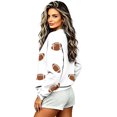 thumbnail image 5 of Sweatshirts for Women Long Sleeve Round Neck Ladies Rugby Print Casual Home Pullover Sweater, 5 of 7