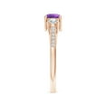 thumbnail image 3 of ANGARA Natural 0.45 Ct. Amethyst with Diamond Classic Ring in 14K Rose Gold for Women (Ring Size: 9.5), 3 of 9