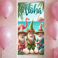 thumbnail image 6 of Cartoon Flamingo Banner Hawaiian Gnome Decor Palm Tree Background for Beach Party Summer Vacation Holiday, 6 of 8