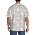 thumbnail image 3 of Pofeuu Rabbit And Heart Print Mens Casual Short Sleeve Shirts Beach Summer Spread Collar Pocket Tops Men's Casual Short-sleeved Shirt-XX-Large, 3 of 5