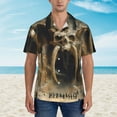 thumbnail image 2 of Sikiie Ancient Skull Cave Landscape Print Men's Hawaiian Shirt, Summer Beach Button Pocket Short Sleeve T-Shirt,XX-Large, 2 of 7