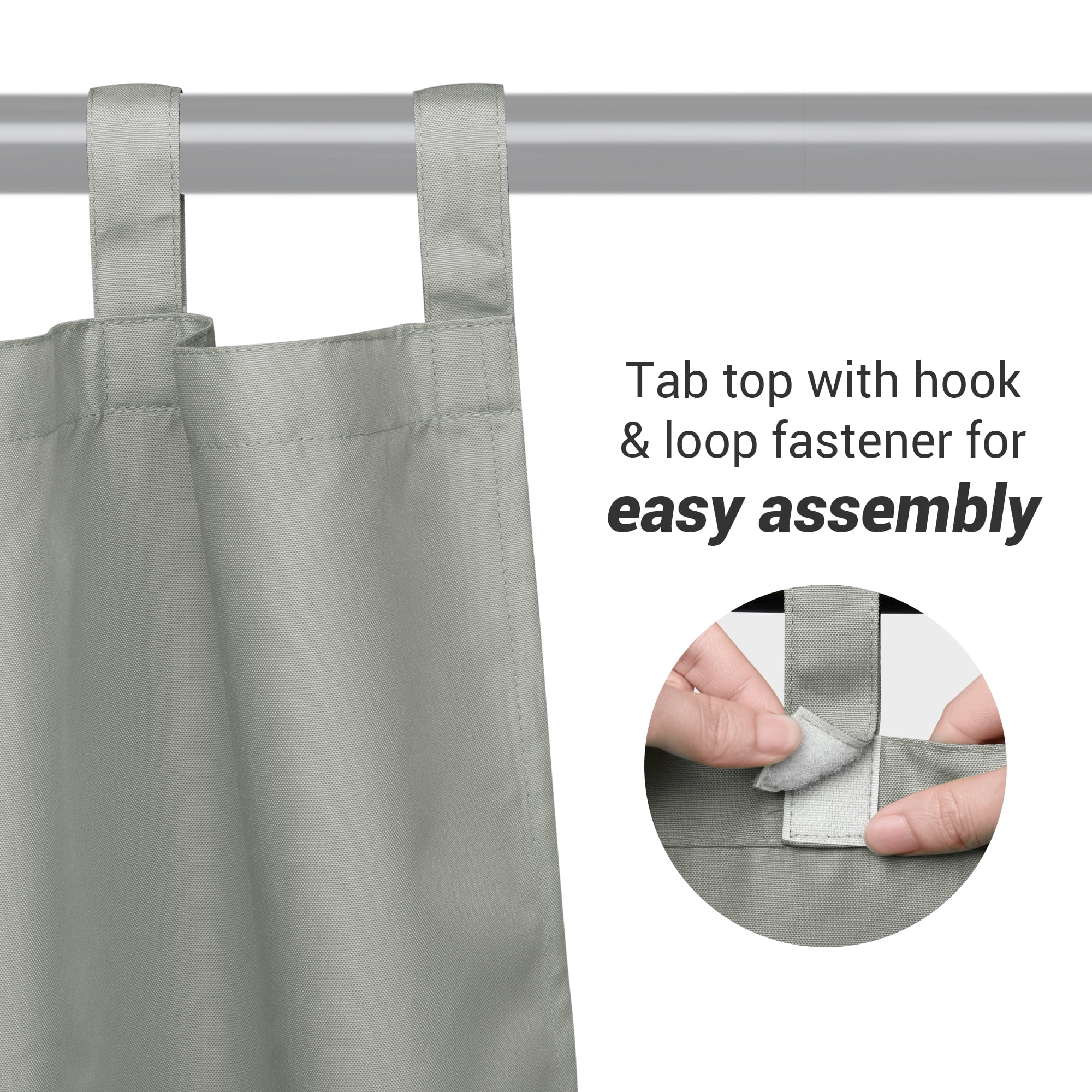 Yescom 54"x120" Outdoor Curtain Drape Tab Top UV30+ Patio Pergola Backyard 6 Piece