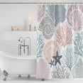 thumbnail image 4 of Coastal Starfish Waterproof Fabric Shower Curtain,Ocean Multicolor Coral Shell Conch Waterproof Fabric Shower Curtain for Bathroom Curtains Bathtubs Hotel Shower Curtains with 12 Hooks Standard 72x72, 4 of 8