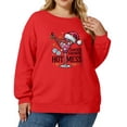 thumbnail image 2 of Women's Plus Size Christmas Printed Sweatshirt, Long Sleeve Casual Pullover Top, SANTA'S FAVORITE HOTMESS Graphic Fashion Hoodie,Red,3XL, 2 of 5