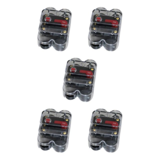 Guardoinrt Car Auto Audio Radio In Line Fuse Breaker Circuit For DC 12V Black 150A 5Set