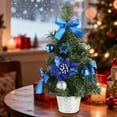 thumbnail image 4 of Artificial Tabletop Christmas Tree, Mini Xmas Decoration Tree For Home Office, Christmas Day Decor, Christmas Portable Decorative Mini Tree, Warmth for Your Home, Celebrate Party (Blue), 4 of 7