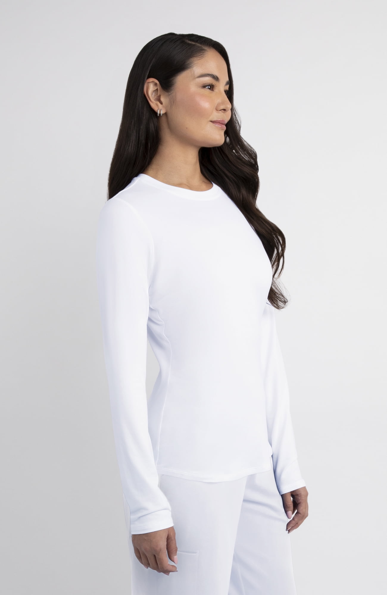 Gildan Women’s Crew Neck Long Sleeve Underscrub T-Shirt, 2-Way Stretch, Sizes XS-2XL