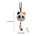 thumbnail image 3 of Car Rearview Mirror Foxes Pendant Ornament - Cute Cartoon Fox Decoration, Plastic Black White Gray, 6.5x3.5x3 cm Lightweight Hanging Charm for Car Interior Keychain Bag Accessory, 3 of 6