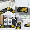 thumbnail image 3 of Black Sunflower Rugs and Mats Non Slip Kitchen Mat Set of 2 Anti Fatigue Kitchen Rug Set PVC Stain Resistant Washable Rug (17" x 47" + 17" x 30"), 3 of 7