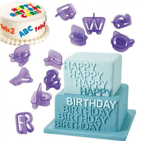 

40Pcs/Set Fondant Cake Cookie Mould ABS 3D English Letters Number DIY Biscuit Baking Embossing Modelling Decoration Tool