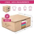 thumbnail image 3 of Cedar Clothes Storage Bags, Moth Protection Garment Organizer for Closet & Underbed Storage, Set of 2, Beige, 3 of 8