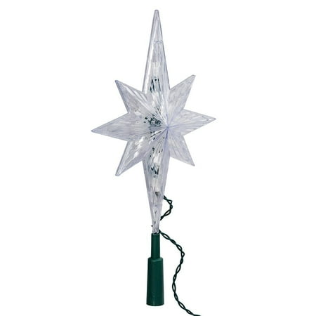 Kurt Adler 11-Inch Pre-Lit Bethlehem Star Tree Topper with 10 Clear Lights Indoor Christmas Decoration
