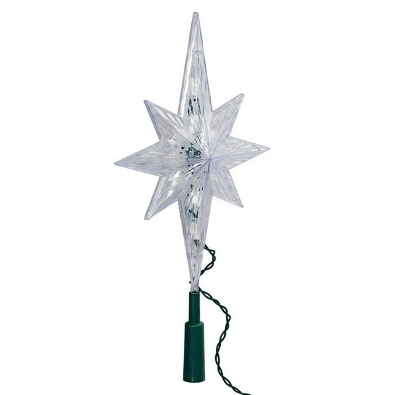Kurt Adler 11-Inch Pre-Lit Bethlehem Star Tree Topper with 10 Clear Lights, Indoor Christmas Decoration