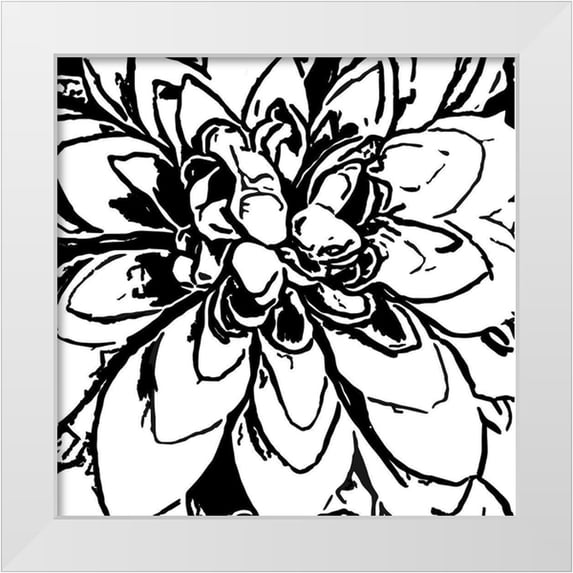 Murdock, Ramona 12x12 White Modern Wood Framed Museum Art Print Titled - BW Floral No. 5