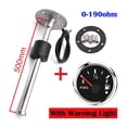 thumbnail image 2 of 52MM Gauge Fuel Level Gauge 0-190ohm/240ohm-33ohm Fuel Tank Level Indicator Meter With Fuel Level Sensor 100MM 200MM 300MM 400MM ,Suits Most Tanks, 2 of 8
