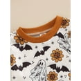 thumbnail image 5 of Gureui Toddler Infant Baby Boys Girls Halloween Romper, Casual Ghost Printed Round Neck Long Sleeve Short Jumpsuit, 5 of 7