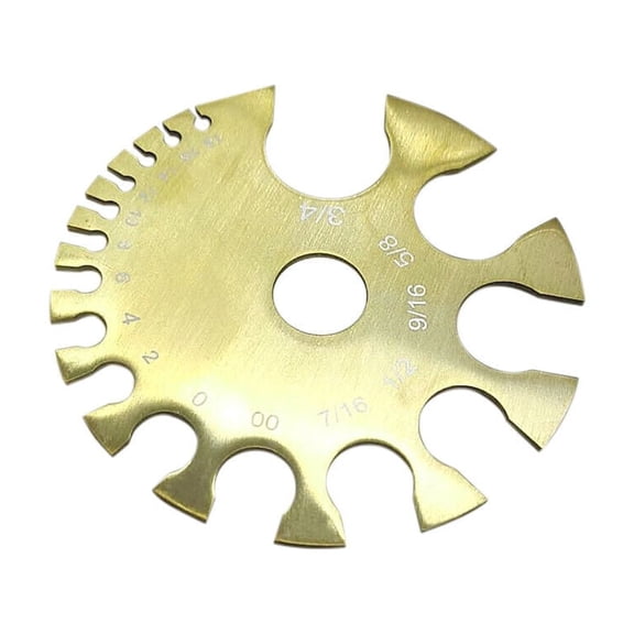 Body Piercing Gauge Measurement Tool Wheel Brass Ion Plated Surgical Steel