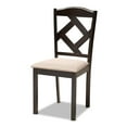 thumbnail image 2 of Baxton Studio Carlin Sand Fabric Upholstered and Dark Brown Finished Wood 5-Piece Dining Set, 2 of 7