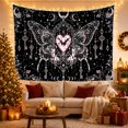 thumbnail image 3 of Butterfly with Glowing Heart and Skeleton Keys, Romantic Gothic Style for Dark Art Lovers, Mystical Wall Decor, Halloween Gift, Tapestry Wall Hanging for Bedroom and Dorm, 3 of 7