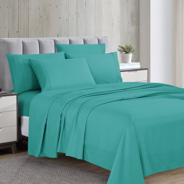 Swift Home Luxury 6-Piece Sheet Set with Extra Pillow Case, King, Larkspur Blue