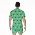 thumbnail image 2 of Geometric Pineapple Pattern Short Sleeve Men'S Rompers Casual Summer Jumpsuits Outfit, 2 of 4