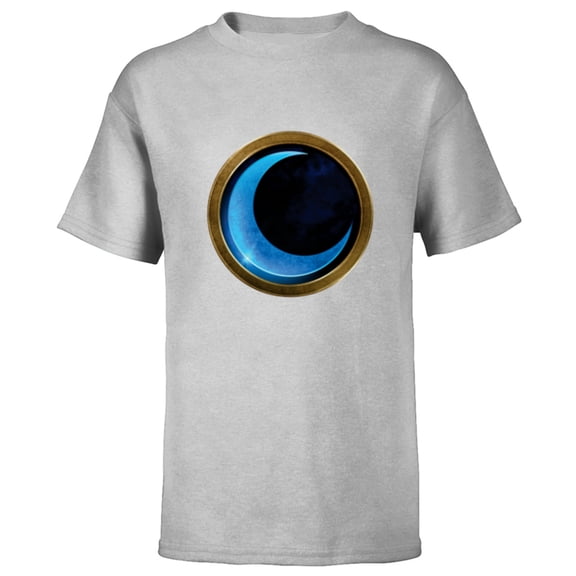 Marvel Moon Knight Blue Crescent Logo - Short Sleeve T-Shirt for Kids - Customized-Athletic Heather