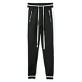 thumbnail image 2 of Ma Croix Men's Skinny fit Two Tone Stripe Track Pants Jogger with Zipper Pockets, 2 of 7