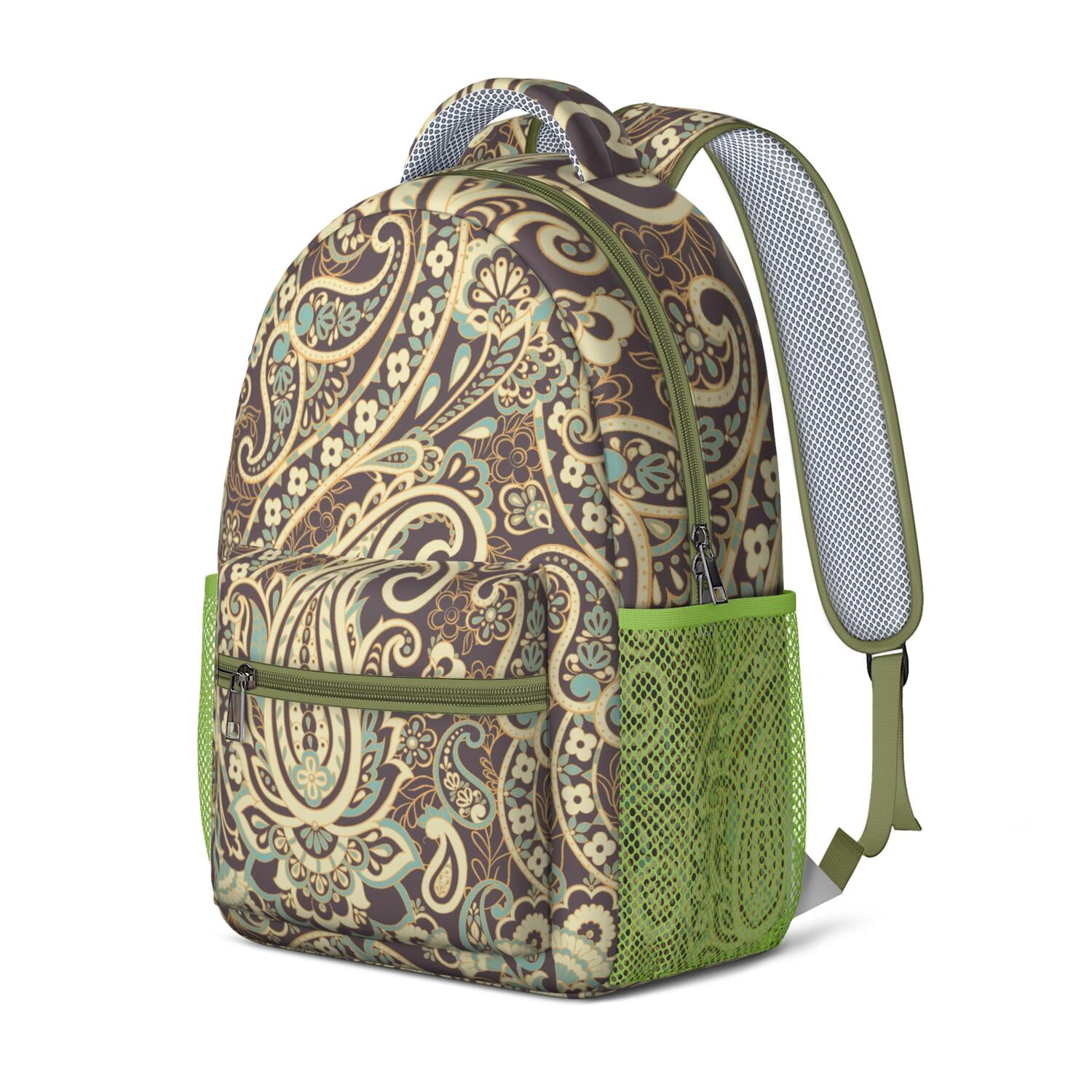 Elegant Paisley Boho Design Backpack - Waterproof & Durable Bookbag with Spinal Support for Students