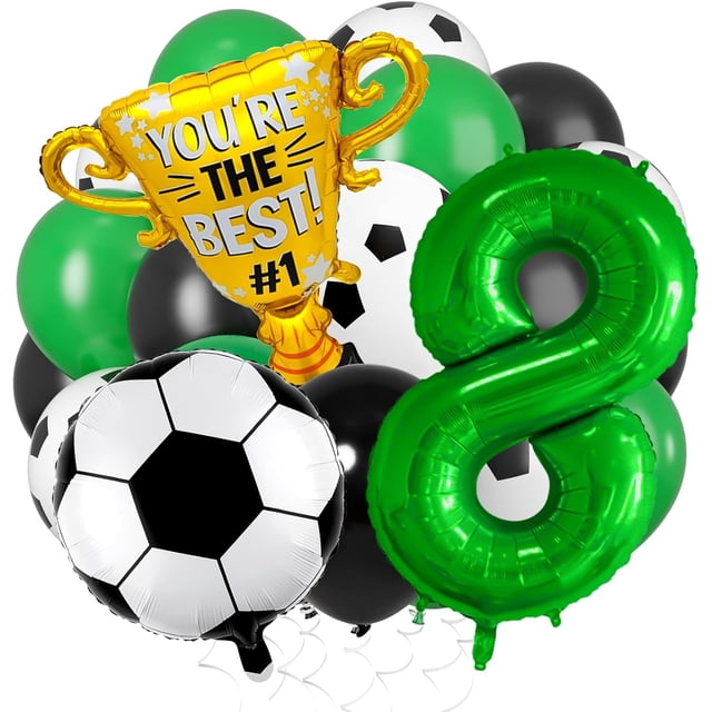 Yanonmyfd Soccer Balloons Set 11 Pcs, Football Balloons Party Decorations Gold Winner Trophy Balloon USA Patriotic Anniversary World Cup Soccer Sports Theme Party Decorations,Soccer8