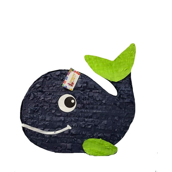 APINATA4U Whale Pinata Navy Blue & Green Nautical Themed