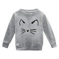thumbnail image 4 of Tfken Sweatshirt For Girls Children Crew Neck Cat Print Tops Pullover Sweater Long Sleeve Grey Size 9-10 Years, 4 of 4