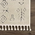 thumbnail image 4 of Hauteloom Thian Living Room, Bedroom Area Rug - Farmhouse - High Pile - Bone, Black - 7'10" x 10', 4 of 11