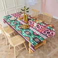 thumbnail image 3 of Rectangle Waterproof Tablecloth 60×102 Inch, Ethnic Boho Style Colorful Seamless Border Art Pattern Reusable Indoor/Outdoor Durable Table Cover for Party Kitchen Dinner Room Decor, 3 of 6