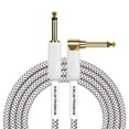 thumbnail image 1 of Cable de Instrumento Kirlin Blanco 20 Pies 1/4 Pulgadas Enchufe Monofónico, 1 of 6