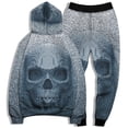 thumbnail image 2 of Men Women Funny 3D Print Graphric 3D Skull Skeleton Cool Hoodies Suits Casual Harajuku Sweatshirt and Pant Set, 2 of 5