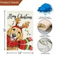 thumbnail image 4 of VOCHIC Merry Christmas Garden Flag 12x18 Double Sided, Burlap Welcome Winter Christmas Golden Retriever Dog Garden Yard Flags for Xmas Outside Outdoor Decoration (ONLY FLAG), 4 of 6