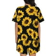 thumbnail image 3 of Picia Sunflower 6 Pajamas Sets for Women Soft Short-Sleeved Pjs with Lounge Shorts Two Piece Sleepwear-XX-Large, 3 of 9